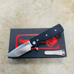 Chaves Ultramar TAK Liner Lock 2.75" Satin Tanto Black G-10 Knife