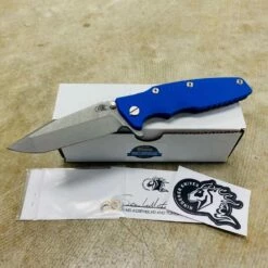 Rick Hinderer Eklipse 3.5" Harpoon Spanto Tri-Way Working Finish BATTLE BLUE Blue G10 Flipper Knife