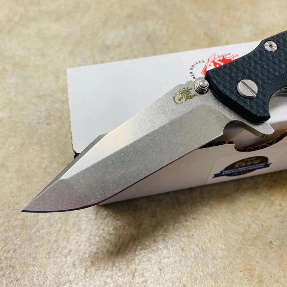 Rick Hinderer Eklipse 3.5" Harpoon Spanto Tri-Way Stonewash Black G10 Flipper Knife - Image 2