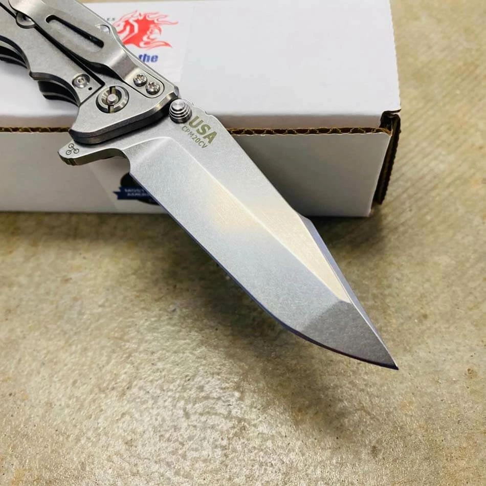 Rick Hinderer Eklipse 3.5" Harpoon Spanto Tri-Way Stonewash Black G10 Flipper Knife - Image 5