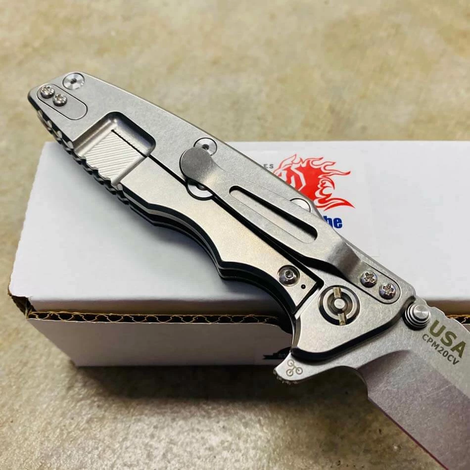 Rick Hinderer Eklipse 3.5" Harpoon Spanto Tri-Way Stonewash Black G10 Flipper Knife - Image 6