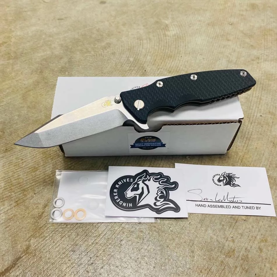 Rick Hinderer Eklipse 3.5" Harpoon Spanto Tri-Way Stonewash Bronze Black G10 Flipper Knife