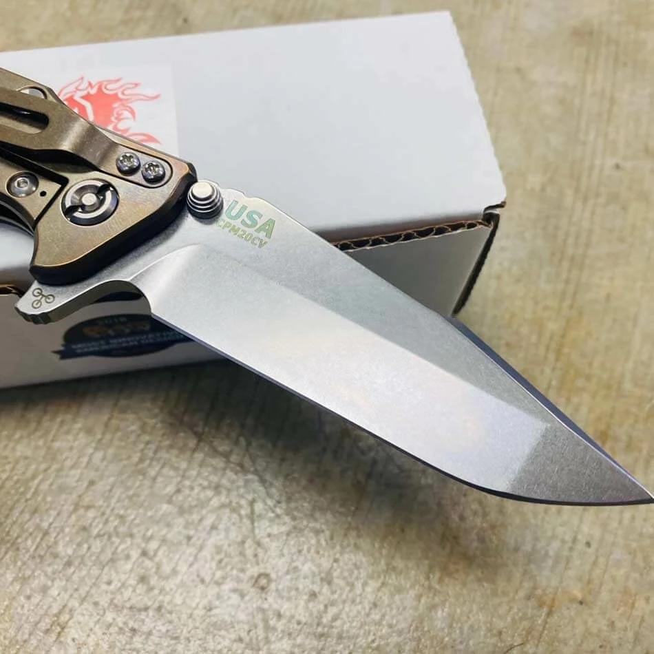 Rick Hinderer Eklipse 3.5" Harpoon Spanto Tri-Way Stonewash Bronze Black G10 Flipper Knife - Image 5