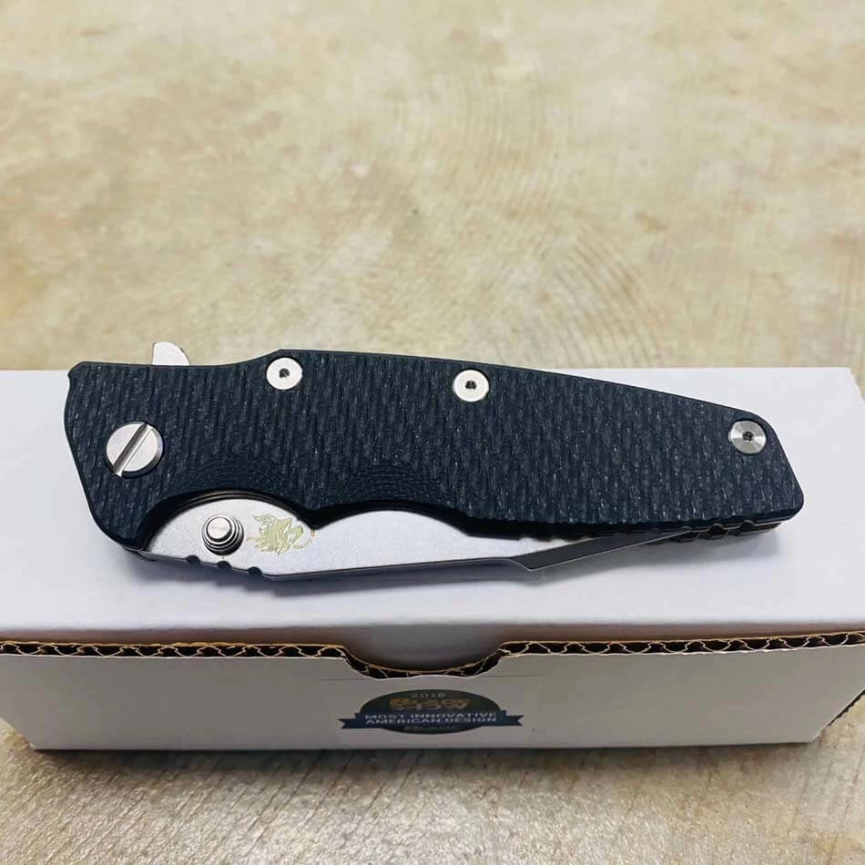 Rick Hinderer Eklipse 3.5" Harpoon Spanto Tri-Way Stonewash Bronze Black G10 Flipper Knife - Image 7