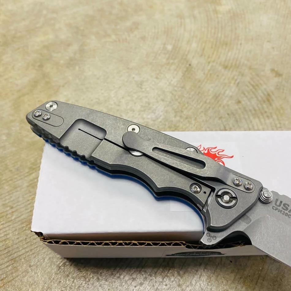 Rick Hinderer Eklipse 3.5" Harpoon Spanto Tri-Way Working Finish Blue G10 Flipper Knife - Image 6