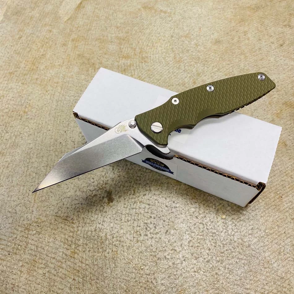Rick Hinderer Eklipse 3.5" Wharncliffe CPM-20CV, Tri-Way, Stonewash Bronze, OD Green G10 Folding Knife