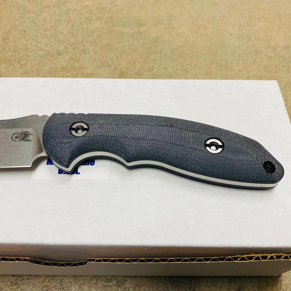 Hinderer Emmett Bowie Stonewashed 3.83" Blade Black Micarta Knife - Image 4