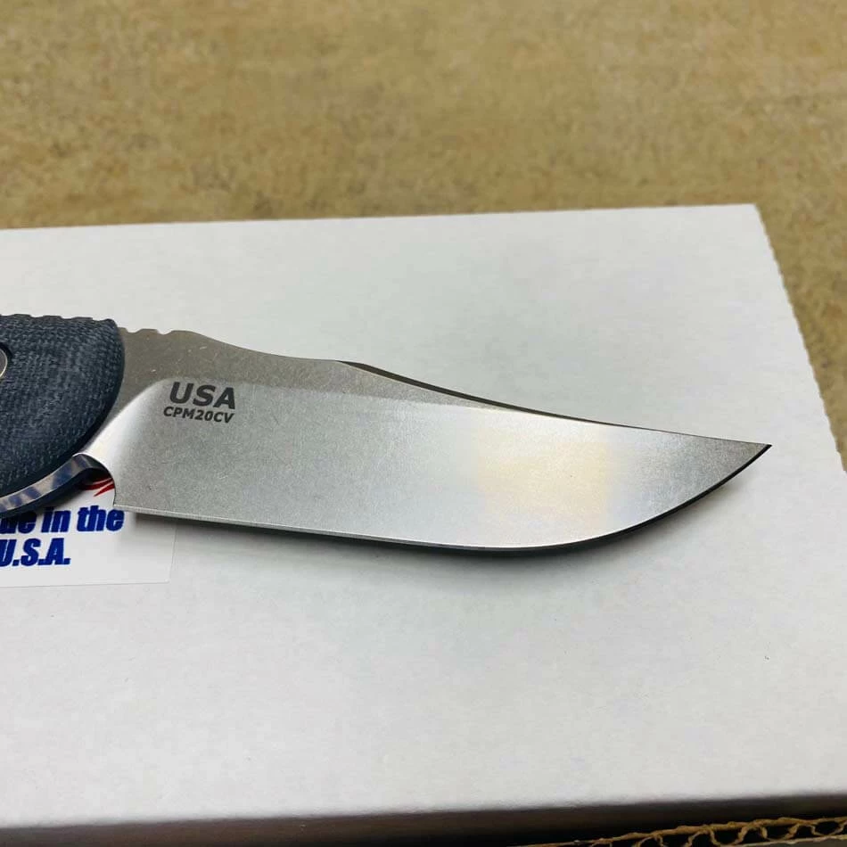 Hinderer Emmett Bowie Stonewashed 3.83" Blade Black Micarta Knife - Image 6