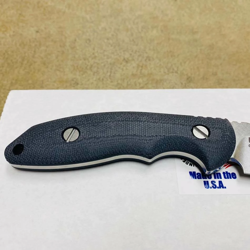 Hinderer Emmett Bowie Stonewashed 3.83" Blade Black Micarta Knife - Image 7