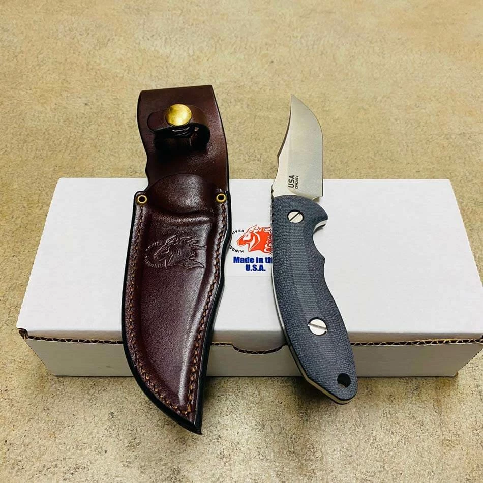 Hinderer Emmett Bowie Stonewashed 3.83" Blade Black Micarta Knife - Image 8