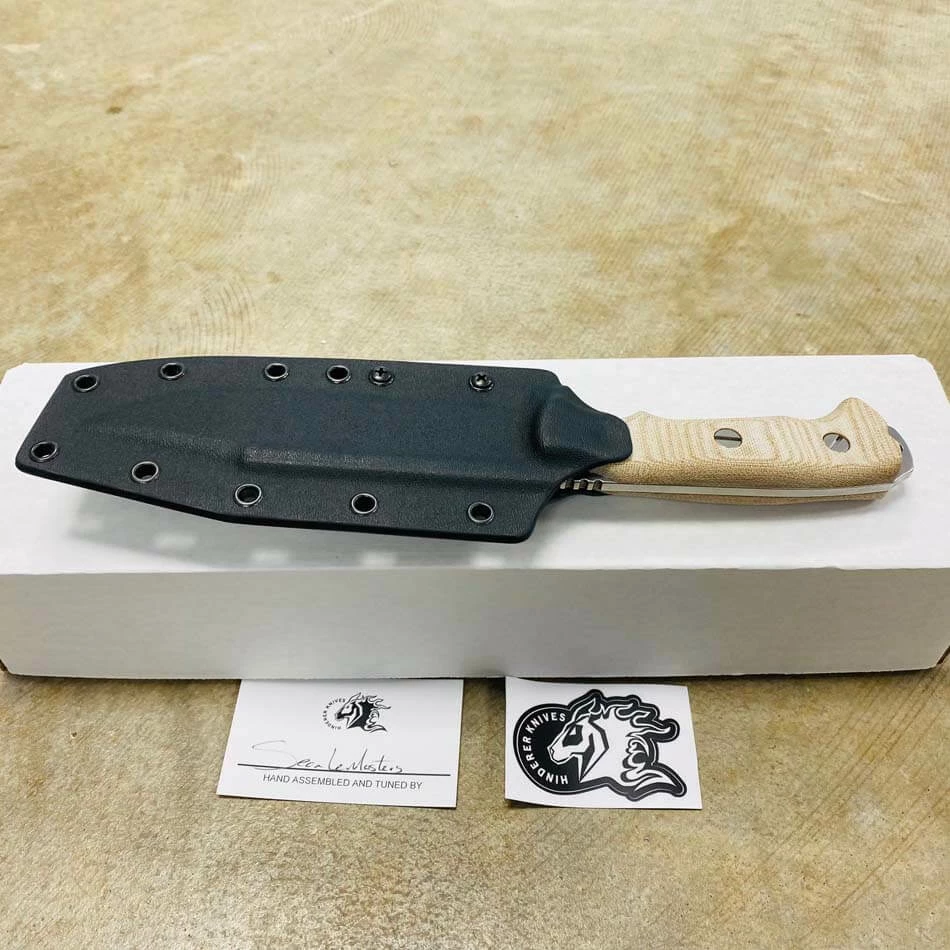 Hinderer Fieldtac 6" Harpoon Spearpoint Stonewash Natural Micarta Fixed Blade Knife - Image 7