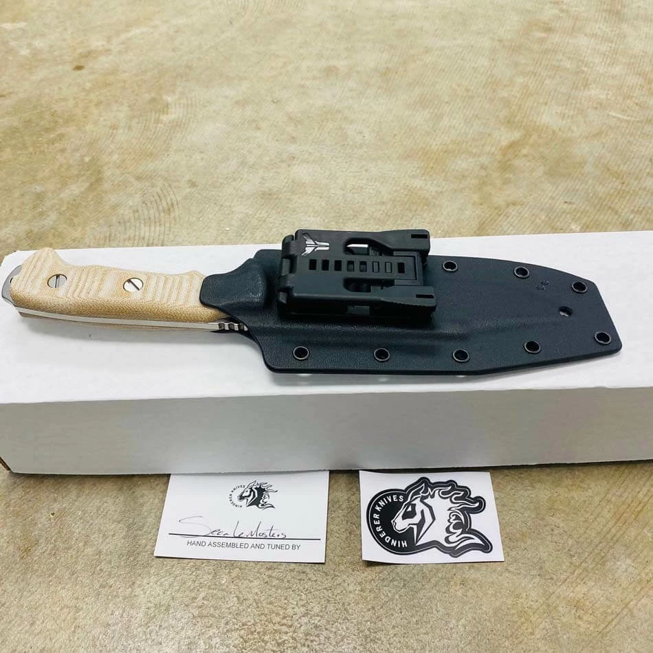 Hinderer Fieldtac 6" Harpoon Spearpoint Stonewash Natural Micarta Fixed Blade Knife - Image 8