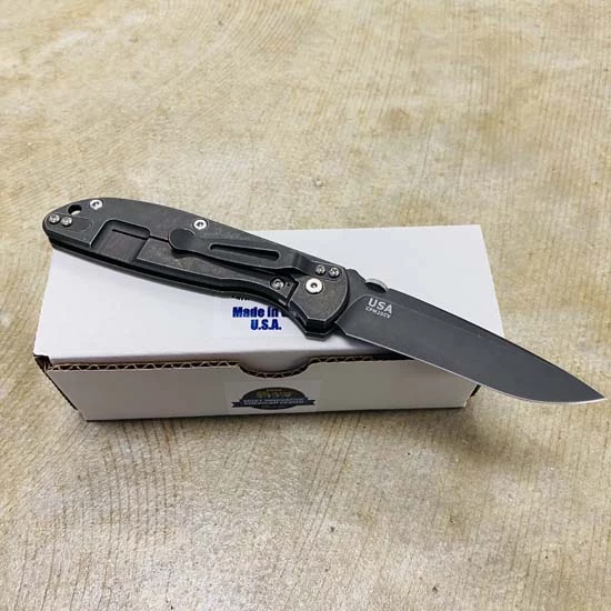 Rick Hinderer Tri-Way Firetac Folding Knife 3.625" CPM-20CV DLC Battle Black Recurve Blade, OD Green G10 And Battle Black Titanium Handle Knife - Image 4