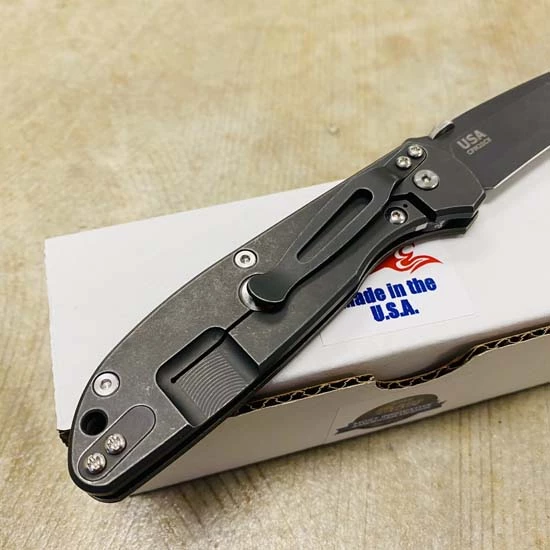 Rick Hinderer Tri-Way Firetac Folding Knife 3.625" CPM-20CV DLC Battle Black Recurve Blade, OD Green G10 And Battle Black Titanium Handle Knife - Image 6