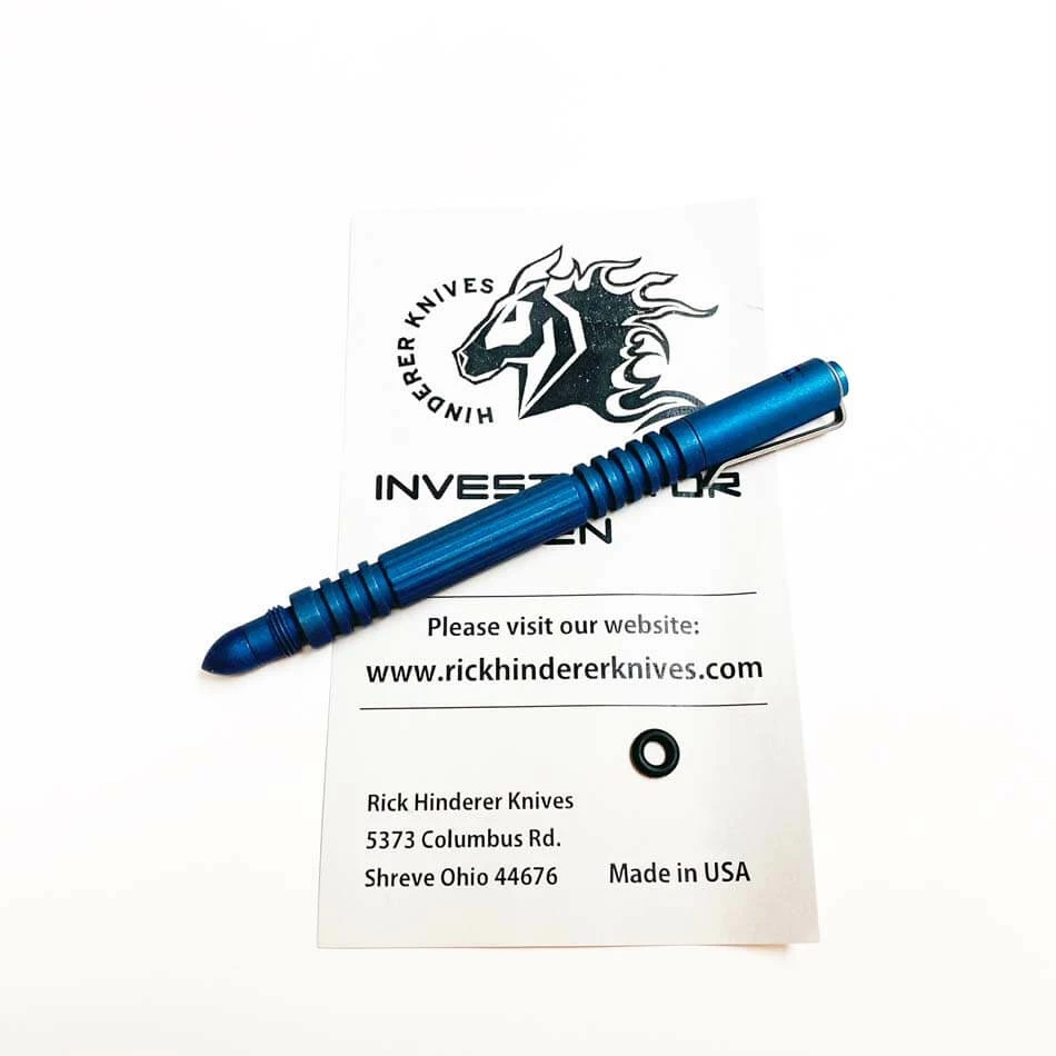 Rick Hinderer Investigator Pen Titanium Battle Blue