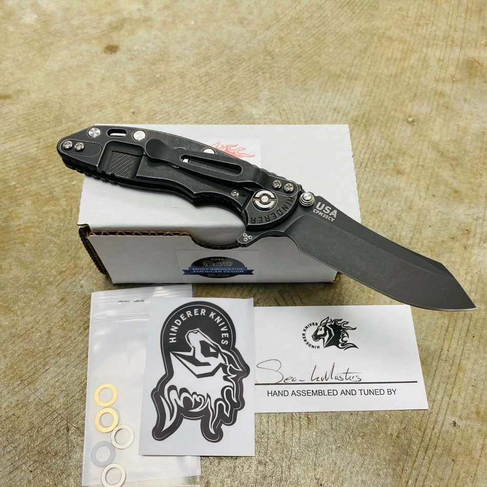 Rick Hinderer XM-18 3.0" Skinner, Tri-Way, Battle Black, OD Green Black G10 Folding Knife - Image 4