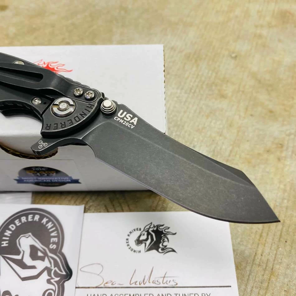 Rick Hinderer XM-18 3.0" Skinner, Tri-Way, Battle Black, OD Green Black G10 Folding Knife - Image 5