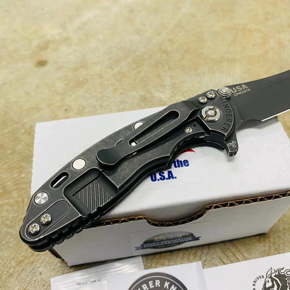 Rick Hinderer XM-18 3.0" Skinner, Tri-Way, Battle Black, OD Green Black G10 Folding Knife - Image 6