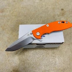 Rick Hinderer XM-18 3.0" Spanto, Tri-Way, STONEWASH BLUE, Orange G10 Folding Knife
