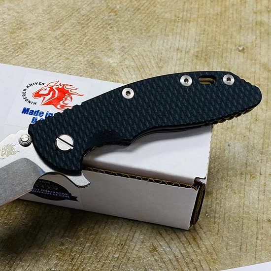 Rick Hinderer XM-18 3.5" Bowie Knife Stonewash Bronze Finish Black G10 - Image 3