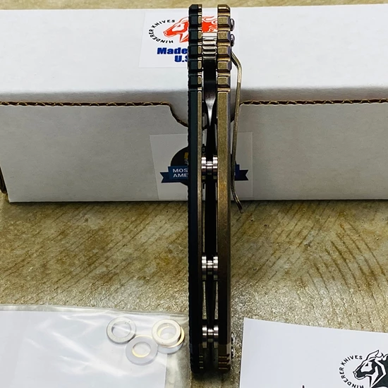 Rick Hinderer XM-18 3.5" Bowie Knife Stonewash Bronze Finish Black G10 - Image 8