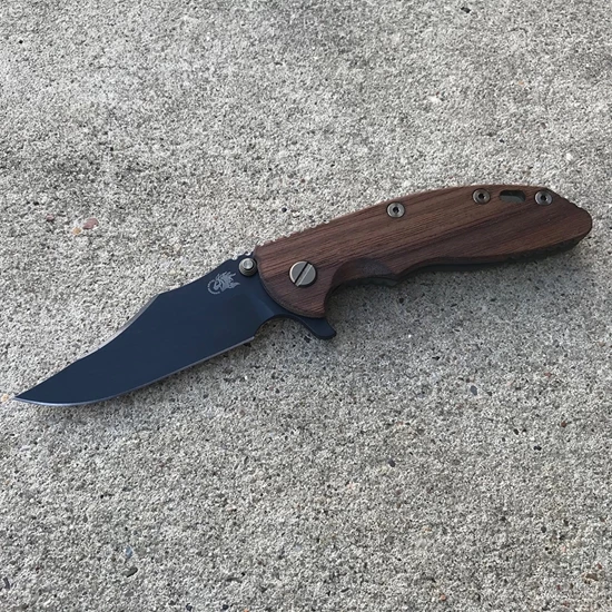 Rick Hinderer XM-18 3.5" Bowie Tri-Way Vintage Smooth Walnut Flipper Knife