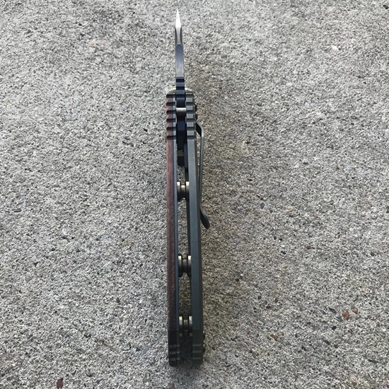 Rick Hinderer XM-18 3.5" Bowie Tri-Way Vintage Smooth Walnut Flipper Knife - Image 10