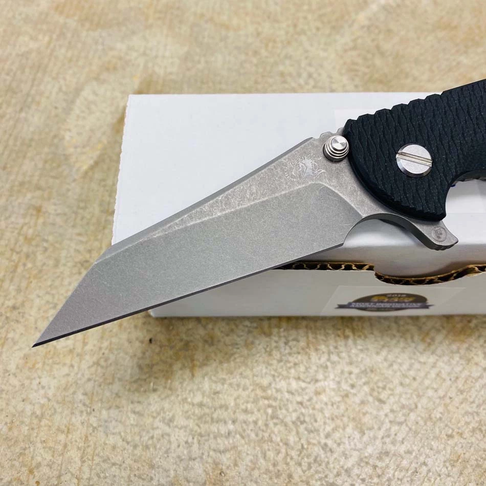Rick Hinderer XM-18 3.5" S45VN Fatty Wharncliffe, Tri-Way, Working Finish Blade, Black G10 Folding Knife - Image 2
