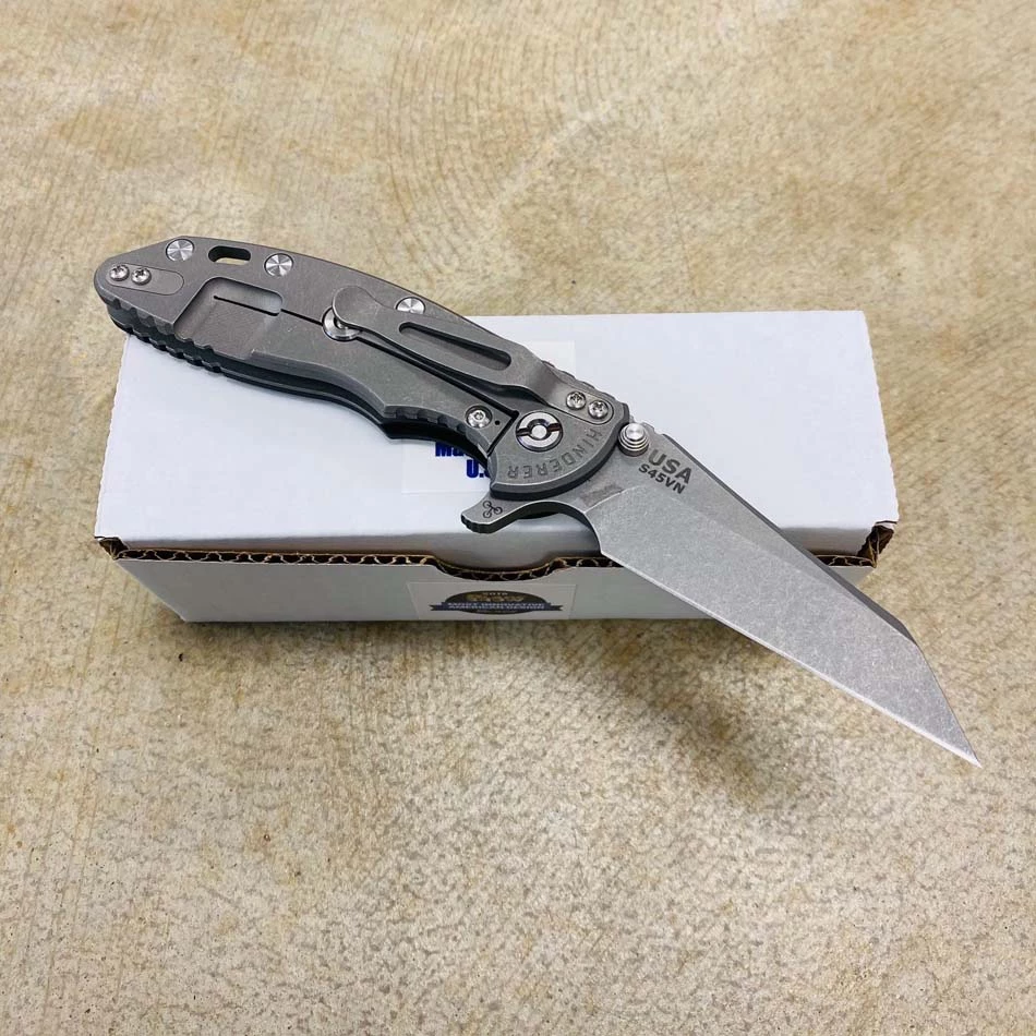 Rick Hinderer XM-18 3.5" S45VN Fatty Wharncliffe, Tri-Way, Working Finish Blade, Black G10 Folding Knife - Image 5