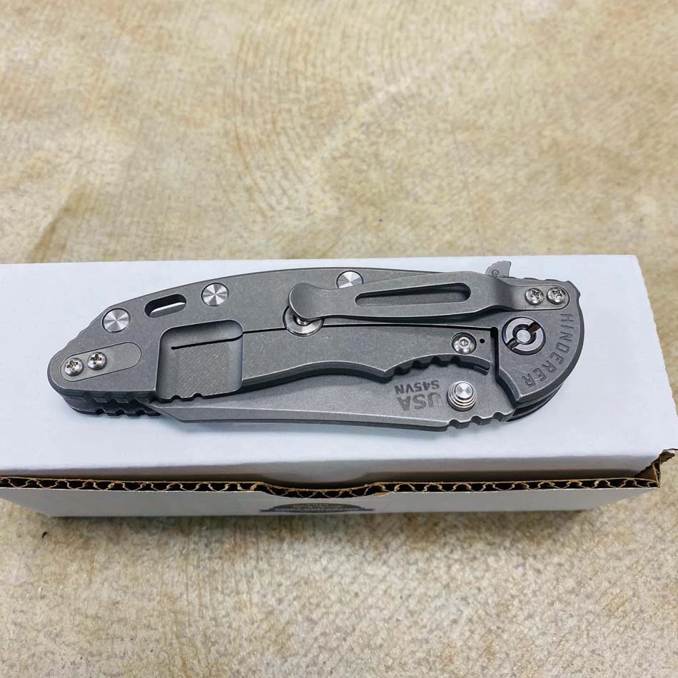 Rick Hinderer XM-18 3.5" S45VN Fatty Wharncliffe, Tri-Way, Working Finish Blade, Black G10 Folding Knife - Image 9