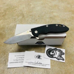 Rick Hinderer XM-18 3.5" Slicer Tri-Way Stonewash Bronze Finish Black G10 Stonewash Blade Knife