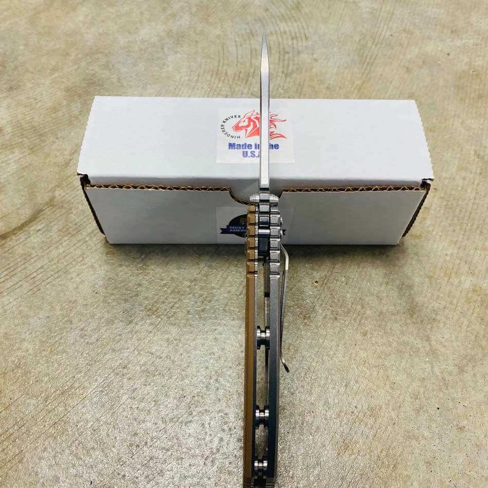 Rick Hinderer XM-18 3.5" Slicer Tri-Way Stonewash Finish Coyote G10 Stonewash Blade Knife - Image 8