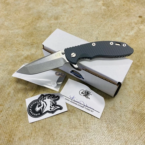 Hinderer XM-18 3.5" Spanto S45VN Stonewash Gray G-10 Handle Knife