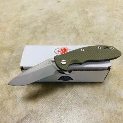 Rick Hinderer XM-18 3.5" Spearpoint Tri-Way Working Finish OD Green G10 Flipper Knife
