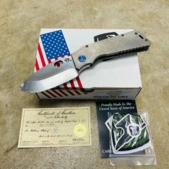 Medford TFF-1 Fat Daddy S35VN Tumbled 4" Blade Tumbled Handles Blue Hardware Knife 105-030