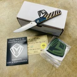 Medford Gentleman Jack GJ-1 Ti 3.1" Slip Joint American Flag Gray Handle Knife