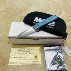 Medford Gentleman Jack GJ-1 Ti 3.1" Slip Joint Aquamarine Handles Knife Serial 107-035