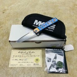 Medford Gentleman Jack GJ-1 Ti 3.1" Slip Joint Blue With Bronze Bolsters Birds Of Paradise Knife