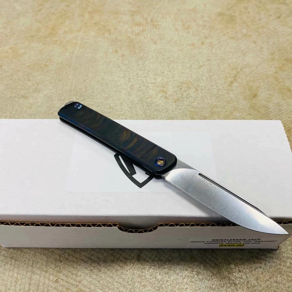 Medford Gentleman Jack GJ-1 Ti 3.1" Slip Joint PVD Abalone Knife 104-022 - Image 4