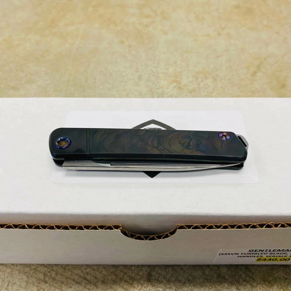 Medford Gentleman Jack GJ-1 Ti 3.1" Slip Joint PVD Abalone Knife 104-022 - Image 6