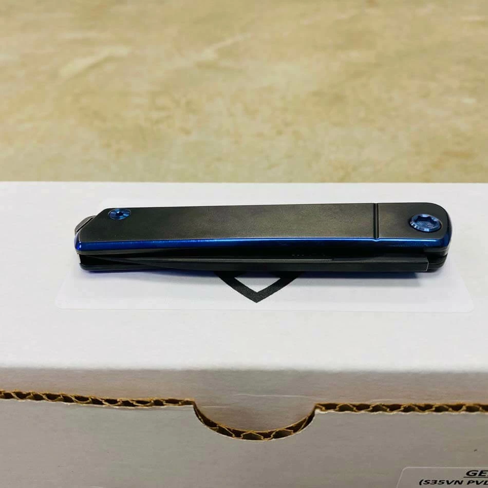 Medford Gentleman Jack GJ-1 Ti 3.1" Slip Joint PVD Blue Pinstripping TRON Knife 107-033 - Image 8