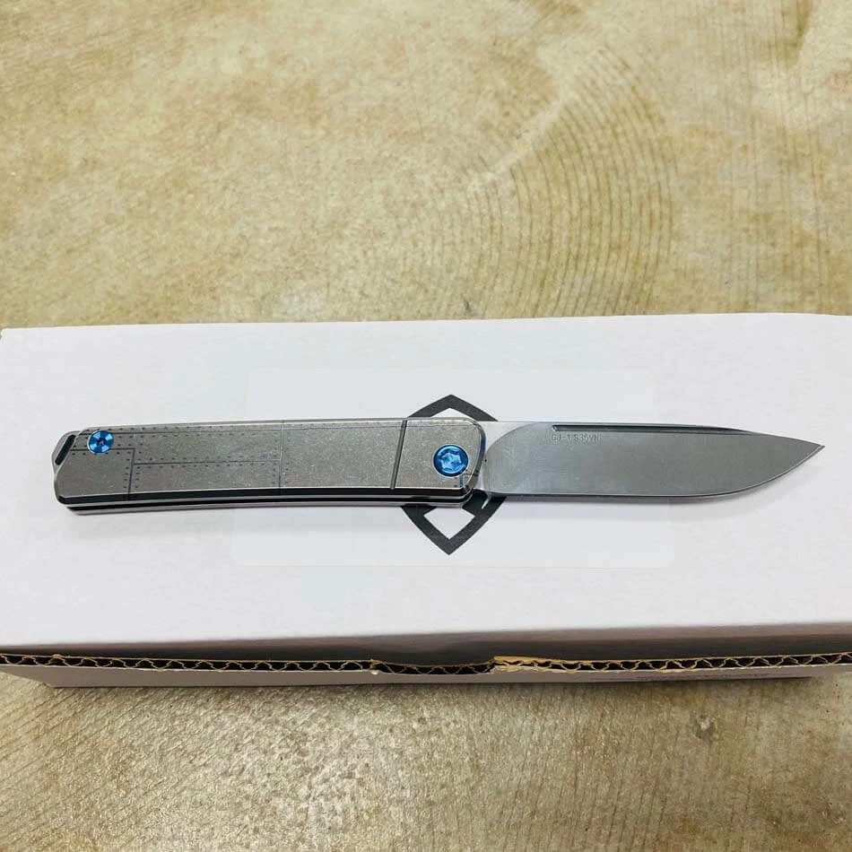 Medford Gentleman Jack GJ-1 Ti 3.1" Slip Joint Warthog P40 Handles Knife Serial 107-008 - Image 4