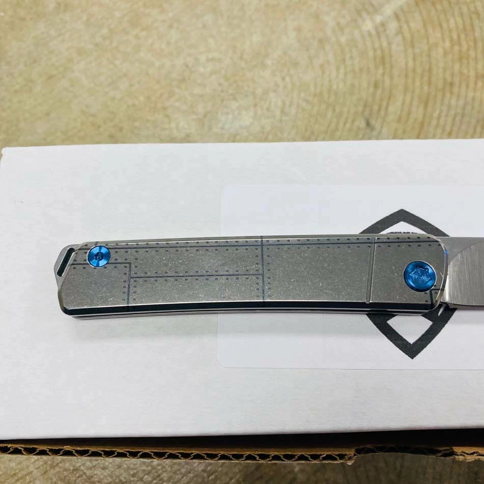 Medford Gentleman Jack GJ-1 Ti 3.1" Slip Joint Warthog P40 Handles Knife Serial 107-008 - Image 5