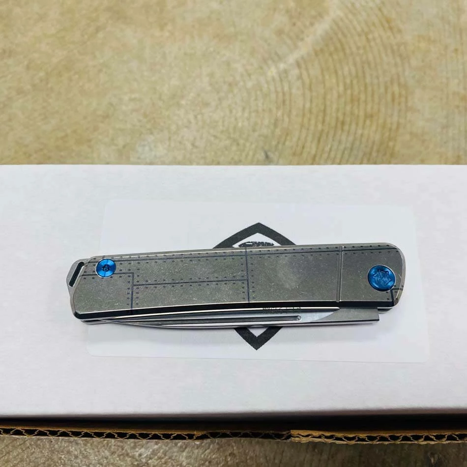 Medford Gentleman Jack GJ-1 Ti 3.1" Slip Joint Warthog P40 Handles Knife Serial 107-008 - Image 7