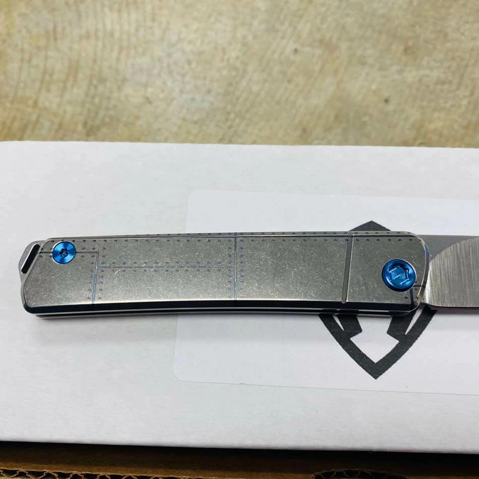 Medford Gentleman Jack GJ-1 Ti 3.1" Slip Joint Warthog P40 Handles Knife Serial 107-045 - Image 4