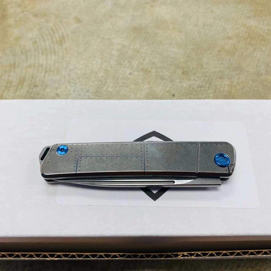 Medford Gentleman Jack GJ-1 Ti 3.1" Slip Joint Warthog P40 Handles Knife Serial 107-045 - Image 7