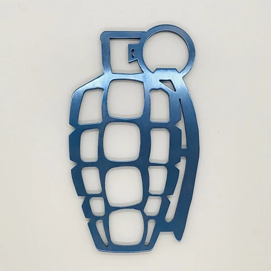 Medford Grenuckle All Titanium Knuckles "Paperweight" Bead Blasted And Faced Blue - Image 4