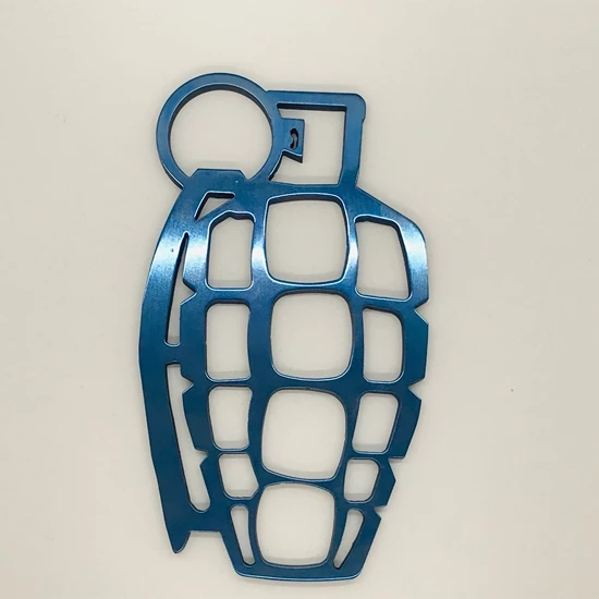 Medford Grenuckle All Titanium Knuckles "Paperweight" Bead Blasted And Faced Blue - Image 5