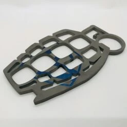 Medford Grenuckle All Titanium Gray Knuckles "Paperweight" With Blue MKT Logo Laser