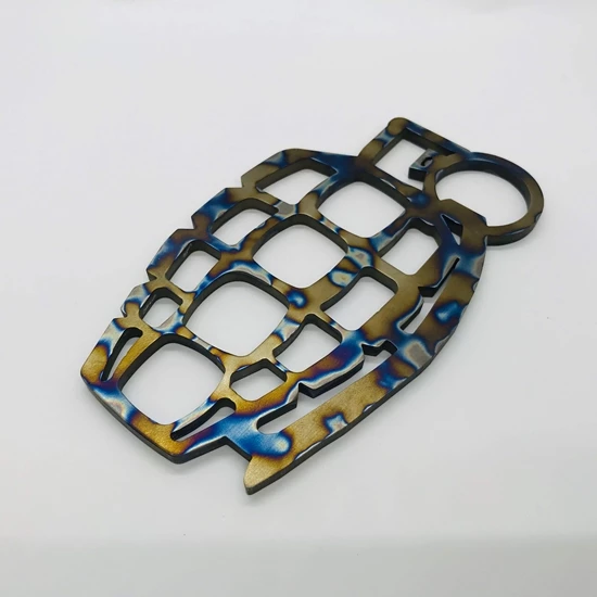 Medford Grenuckle All Titanium Knuckles "Paperweight" Polished/Flaming